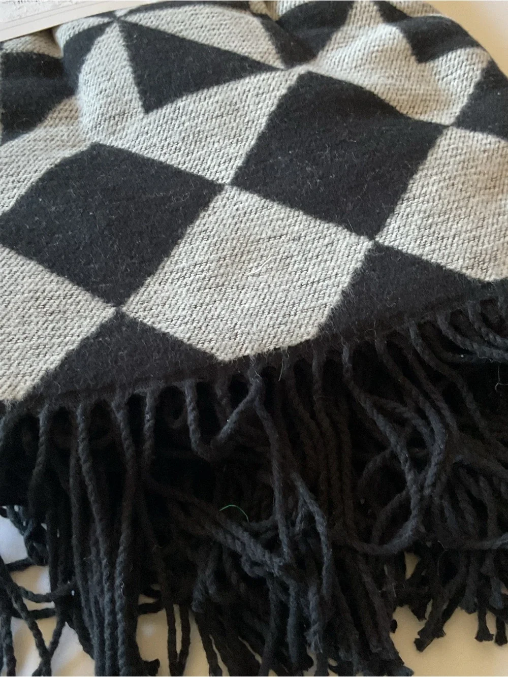 SLOWTIDE BRUSHED COTTON THROW BLANKET GATSBY SQUARE NEW MOON BLACK WHITE NWT